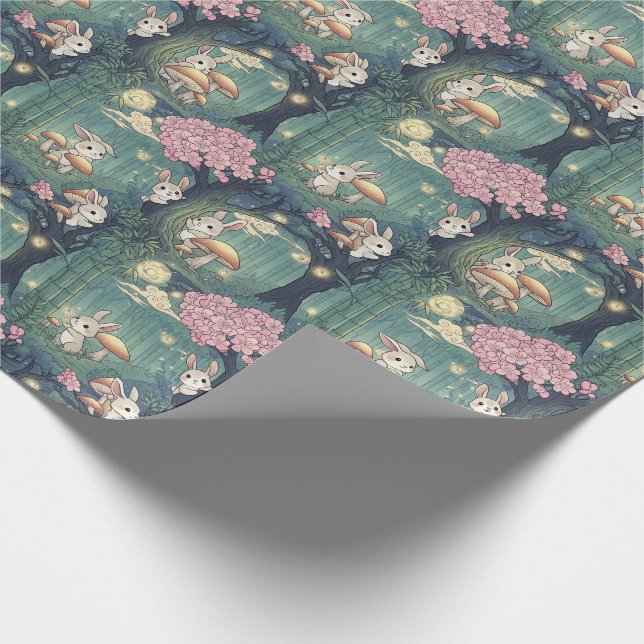 Papel De Presente Enchanted forest, Bunny cherry blossom (Ponta)