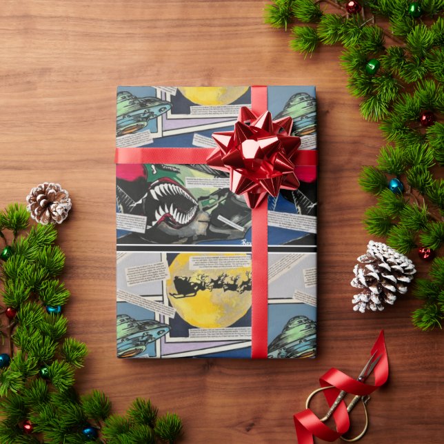 Papel De Presente 'Encontros de Natal' Pintura em um (Presente de Natal)