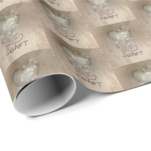 Papel De Presente Encorajamento Religioso do Coração, Grunge