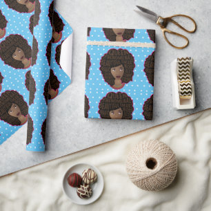 Papel De Presente Encorajando as mulheres negras, padrão das estrel