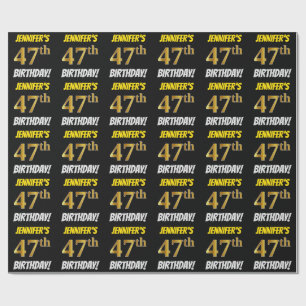 Papel De Presente Enegreça, falso/ouro de imitação, "47th
