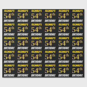 Papel De Presente Enegreça, falso/ouro de imitação, "54th