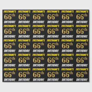 Papel De Presente Enegreça, falso/ouro de imitação, "66th