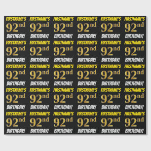 Papel De Presente Enegreça, falso/ouro de imitação, "92nd