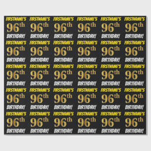 Papel De Presente Enegreça, falso/ouro de imitação, "96th