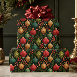 Papel De Presente Enfeite Colorido de Natal