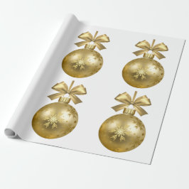 Papel De Presente Enfeite de Bolha Floco de Neve Dourado
