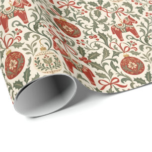 Papel De Presente Enfeite de Natal de Cavalinho Dala Nórdico Vintage