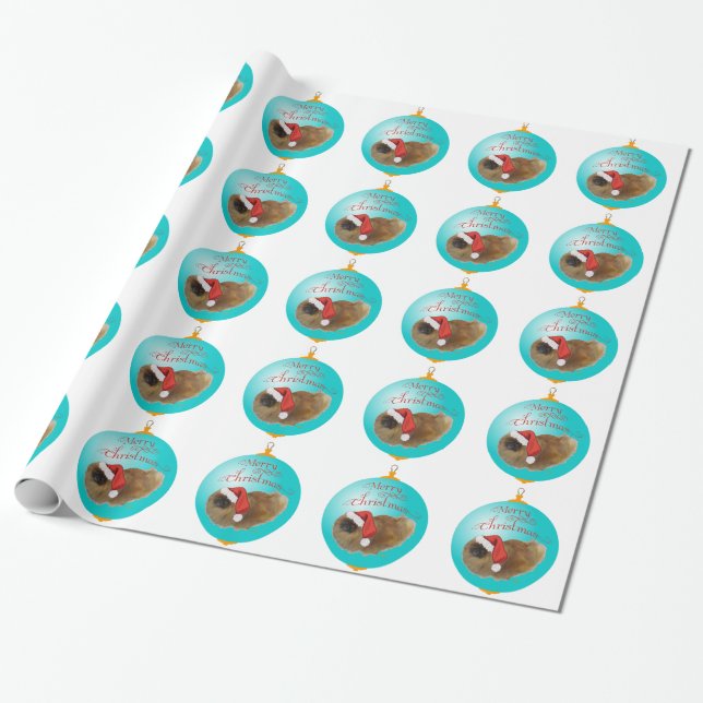 Papel De Presente Enfeite de Natal do Pequinês (Desenrolado)