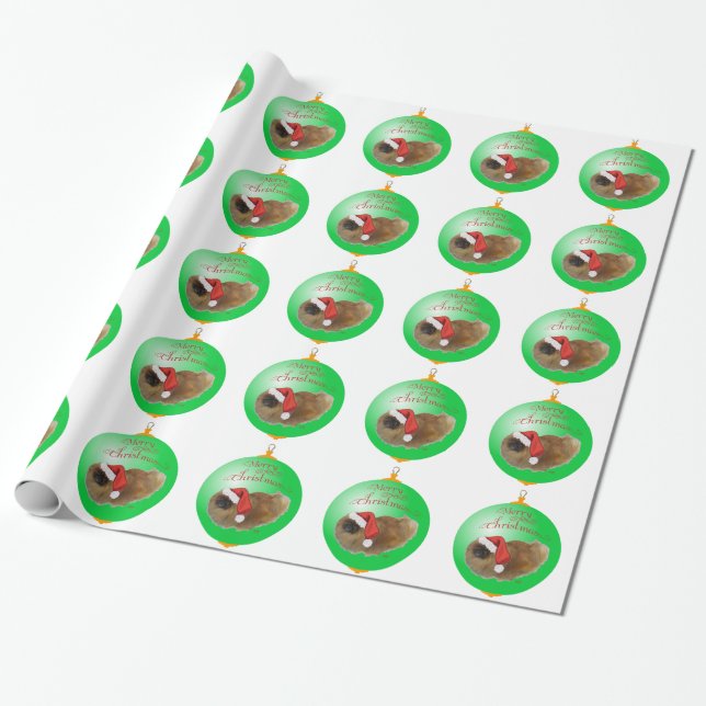 Papel De Presente Enfeite de Natal do Pequinês (Desenrolado)