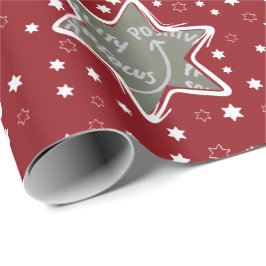 Papel De Presente Enfeite de Natal Estrelas de Foto Personalizada de