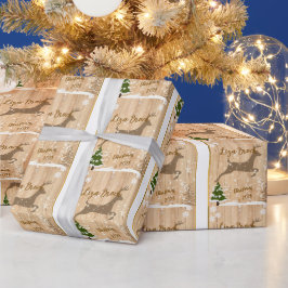 Papel De Presente Enfeite de Natal personalizado com cerva em fundo 