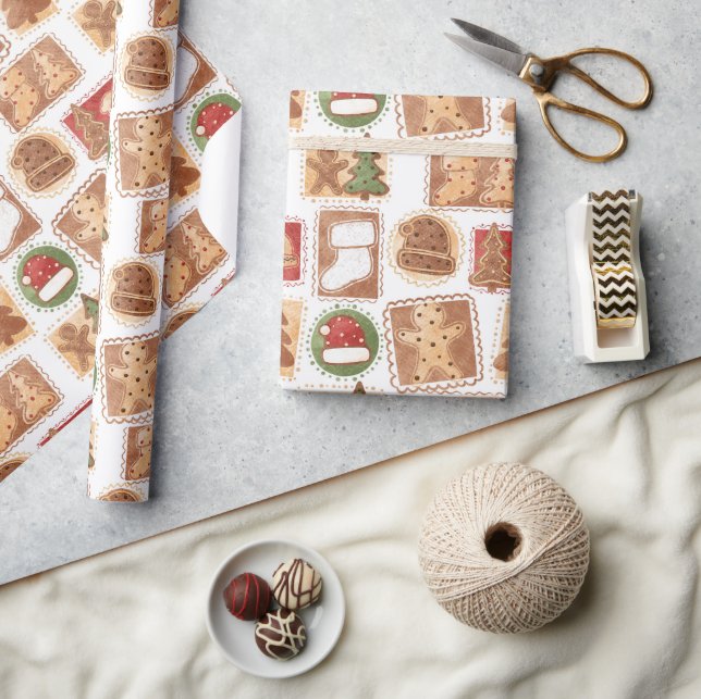 Papel De Presente Enfeites de Biscoito de Natal (Artesanato)
