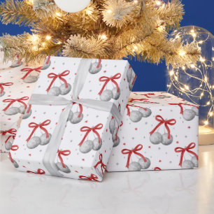 Papel De Presente Enfeites de Bola de Disco de Prata de Natal com La