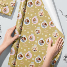 Enfeites de Fotos em Ouro Elegantes para o Natal P