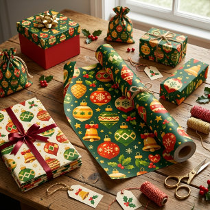 Papel De Presente Enfeites de Natal