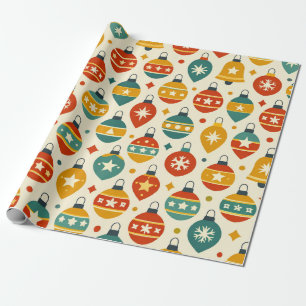 Papel De Presente Enfeites de Natal Antigos 