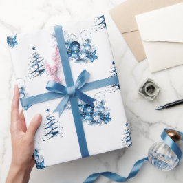 Papel De Presente Enfeites de Natal de Árvore de Natal em Aquarela A