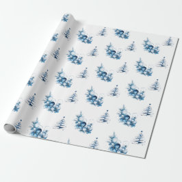 Papel De Presente Enfeites de Natal de Árvore de Natal em Aquarela A