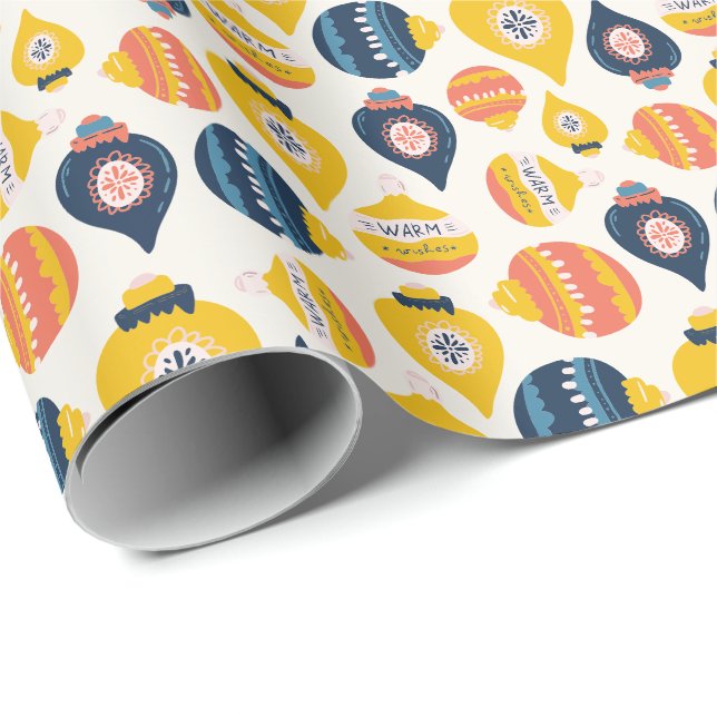 Papel De Presente Enfeites de natal de Estilo do FolArt Sardine (Ponta do rolo)