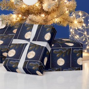 Papel De Presente Enfeites de natal de Lua Completa