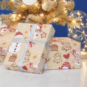 Papel De Presente Enfeites de natal de neve presentes Natal amarelo