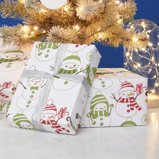 Papel De Presente Enfeites de natal de neve presentes Natal branco (Feriados)