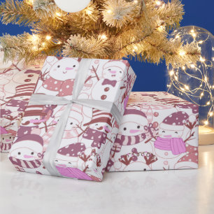 Papel De Presente Enfeites de natal de neve presentes Natal branco