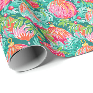 Papel De Presente Enfeites de natal de Palm Beach brilhantes