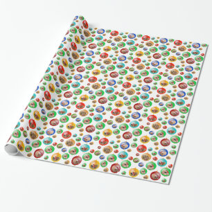 Papel De Presente Enfeites de Natal de Pequinês