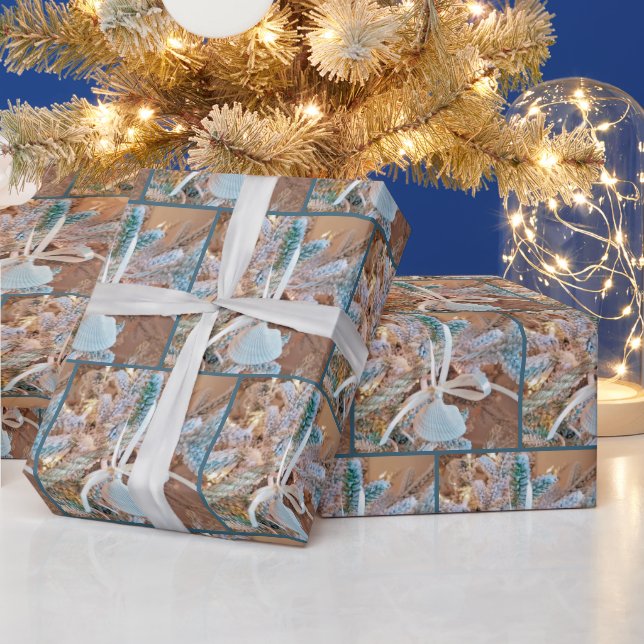 Papel De Presente Enfeites de natal de Seashell (Feriados)