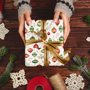 Papel De Presente Enfeites de natal Festivos Padrão Invisível