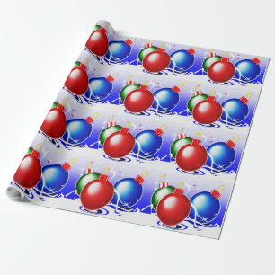 Papel De Presente Enfeites de natal & fita -