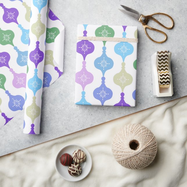 Papel De Presente Enfeites de natal moderno (Artesanato)