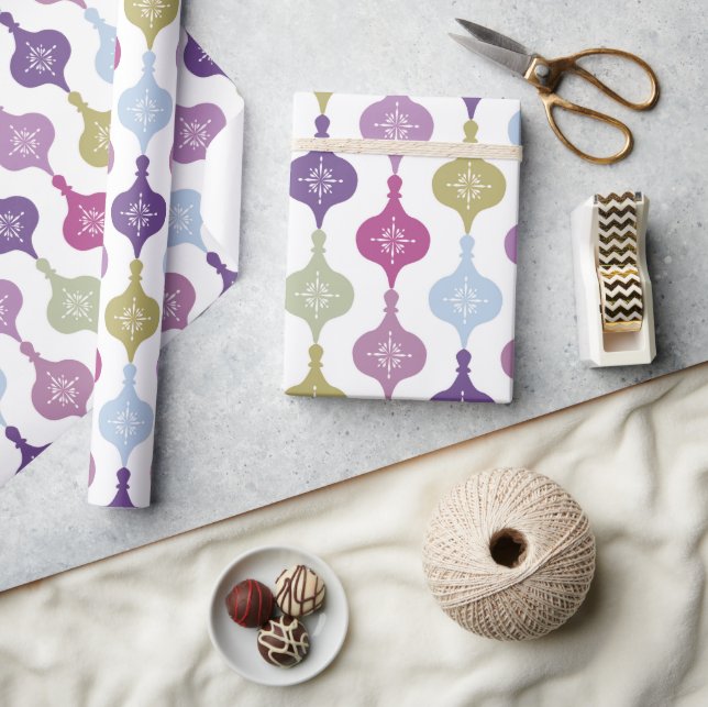 Papel De Presente Enfeites de natal moderno (Artesanato)