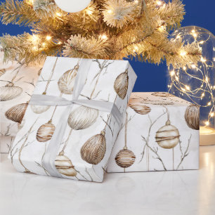 Papel De Presente Enfeites de natal Orgânicos de Creme