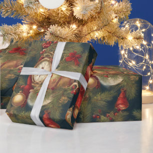 Papel De Presente Enfeites de natal Vitorianos Pastel Watercolor