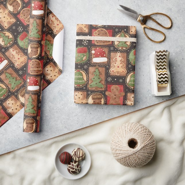 Papel De Presente Enfeites de Pão de Mel Natal (Artesanato)