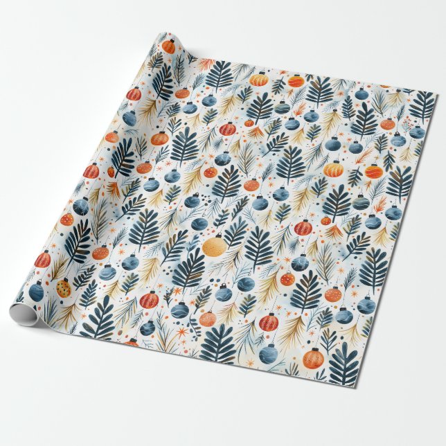 Papel De Presente Enfeites e Galhos (Desenrolado)