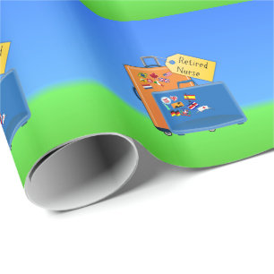 Papel De Presente Enfermeira aposentada, embalada e pronta para ir