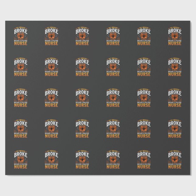 Papel De Presente Enfermeira de Diálise de Halloween Vassoira Quebro (Aberto)