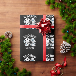 Papel De Presente Enfermeira de Halloween, Gift Boo Boo Crew Nurse