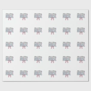 Papel De Presente Enfermeira de Trabalho e Parto Laço Floral Camisa