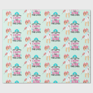 Papel De Presente Enfermeira Engraçada Dizendo com Grande Agulha hip