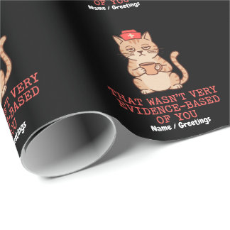 Papel De Presente Enfermeira Gata Divertida Que Não Foi Muito Basead