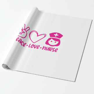 Papel De Presente Enfermeira Gift Peace Love