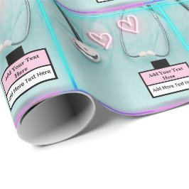 Papel De Presente Enfermeira Moderna Médico Estetoscópio E Uniforme