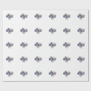 Papel De Presente Enfermeira Patriótica Desenho Vetorial de Gravura 