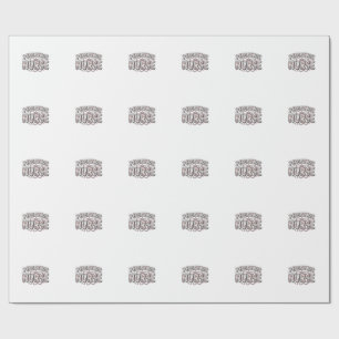 Papel De Presente Enfermeira Pediátrica Desenho de Gravura Floral Vi