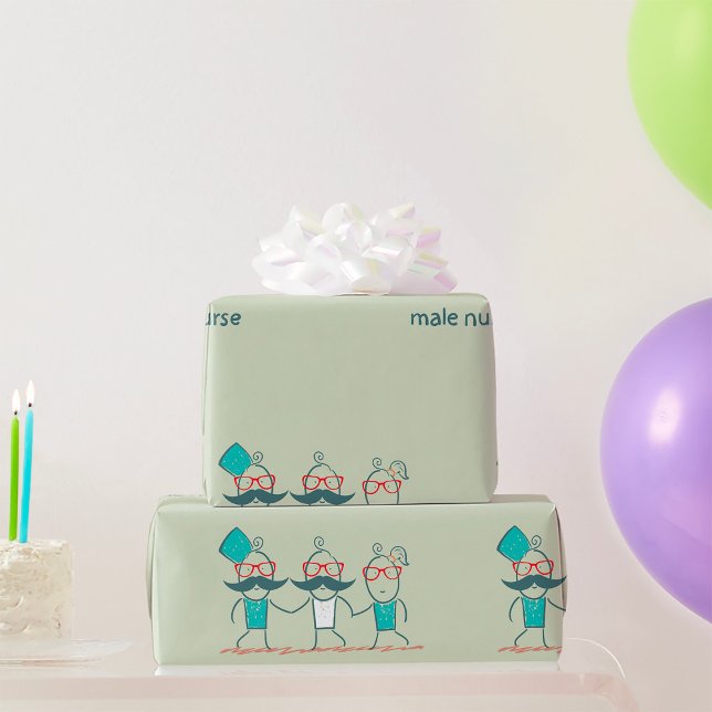 Papel De Presente Enfermeiro Masculino Engraçado Saúde (Criador carregado)